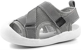 img 4 attached to Anti-Slip Aquatic Sandals: Lightweight Toddler Boys' Shoes for the Beach