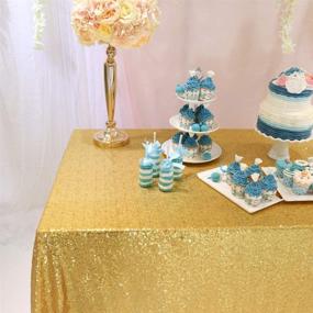 img 2 attached to 💎 Sparkling Elegance: TRLYC 120 Inch Rectangular Sequin Tablecloth