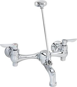 img 1 attached to 💧 American Standard 8344.012.002 Exposed Yoke Wall-Mount Utility Faucet: Top Brace & Metal Lever Handles in Polished Chrome
