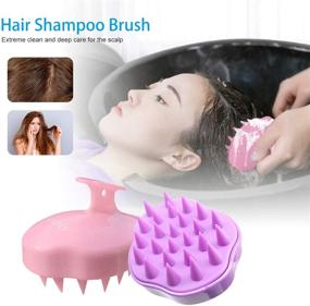 img 3 attached to 🌟 SHINEYES 2 Pack Hair Scalp Massager Shampoo Brushes - Soft Silicone Brushes for Hair Care, Cleaning, and Relaxation - Men, Women, Kids, and Pets - Massage Hair Scalp to Relieve Work Pressure