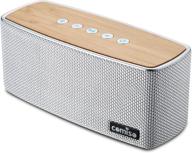 🔊 comiso bluetooth speakers: powerful 20w wood home audio wireless speaker with subwoofer tweeters for superior bass stereo sound - bluetooth 5.0, handsfree calling, 24h playtime logo