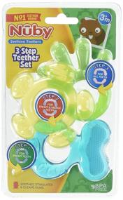 img 3 attached to Nuby 3 Step Soothing Teether Set: BPA Free & Colorful Teethers!