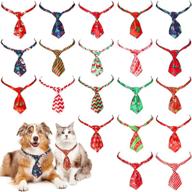 🎄 christmas dog neck ties set: 20 pieces of adjustable bow ties for small and medium-sized pets – perfect festival accessories for puppy, dog, and cat collars logo