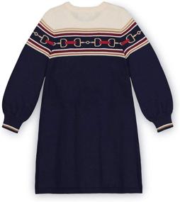 img 1 attached to Stylish and Cozy: Hope & Henry Girls' Long Sleeve Sweater Dress