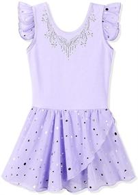 img 4 attached to 🩰 ZNYUNE Snowflake Skirted Ballet Dance Leotard Tutu Dress - Girls' 3-8 Years