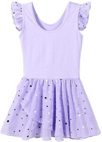 img 3 attached to 🩰 ZNYUNE Snowflake Skirted Ballet Dance Leotard Tutu Dress - Girls' 3-8 Years