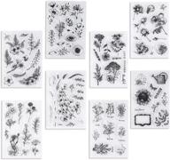 ucec 8 sheets clear stamps for card making decoration and diy scrapbooking – vintage plants and flowers silicone rubber stamps logo