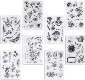 img 4 attached to UCEC 8 Sheets Clear Stamps for Card Making Decoration and DIY Scrapbooking – Vintage Plants and Flowers Silicone Rubber Stamps