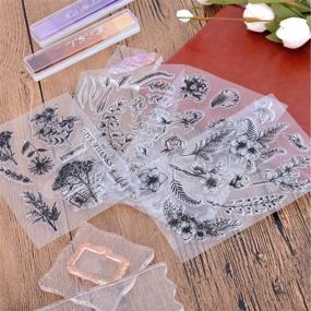 img 1 attached to UCEC 8 Sheets Clear Stamps for Card Making Decoration and DIY Scrapbooking – Vintage Plants and Flowers Silicone Rubber Stamps