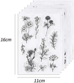 img 3 attached to UCEC 8 Sheets Clear Stamps for Card Making Decoration and DIY Scrapbooking – Vintage Plants and Flowers Silicone Rubber Stamps