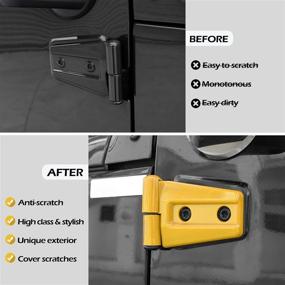 img 3 attached to 🚪 LAIKOU 10PCs Door Hinge Covers Trim Protector Kit for 2007-2018 Jeep Wrangler JK - Enhanced Exterior Accessories (Yellow)