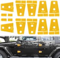 🚪 laikou 10pcs door hinge covers trim protector kit for 2007-2018 jeep wrangler jk - enhanced exterior accessories (yellow) logo