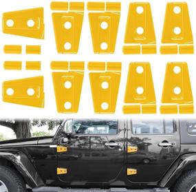 img 4 attached to 🚪 LAIKOU 10PCs Door Hinge Covers Trim Protector Kit for 2007-2018 Jeep Wrangler JK - Enhanced Exterior Accessories (Yellow)