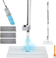 🧹 izsohhome microfiber mop: 2in1 dry and wet flat mop for efficient floor cleaning with water spray, self-wringing and hands-free wash - includes 3 washable mop pads logo