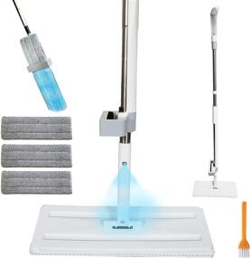 img 4 attached to 🧹 IZSOHHOME Microfiber Mop: 2in1 Dry and Wet Flat Mop for Efficient Floor Cleaning with Water Spray, Self-Wringing and Hands-Free Wash - Includes 3 Washable Mop Pads