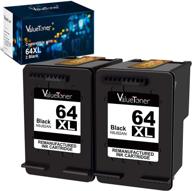 valuetoner remanufactured hp 64xl 64 xl ink cartridge replacement for envy photo 7858 7855 π¨οΈ 7155 6255 6252 7120 6232 7158 7164, envy 5542 printer - pack of 2 black cartridges logo