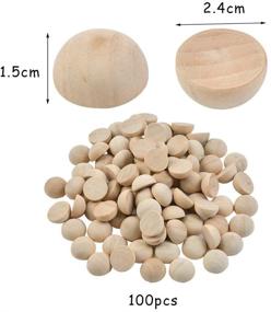 img 3 attached to QLOUNI 100-Pack Split Wood Balls - Unfinished Half Wooden 🔴 Balls for DIY Projects, Arts and Craft Supplies - 1 Inch Diameter