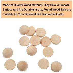 img 2 attached to QLOUNI 100-Pack Split Wood Balls - Unfinished Half Wooden 🔴 Balls for DIY Projects, Arts and Craft Supplies - 1 Inch Diameter