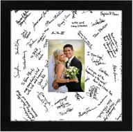 stylish americanflat 14x14 black wedding signature picture frame: showcase your cherished 5x7 photo with polished glass логотип