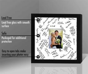 img 1 attached to Stylish Americanflat 14x14 Black Wedding Signature Picture Frame: Showcase Your Cherished 5x7 Photo with Polished Glass