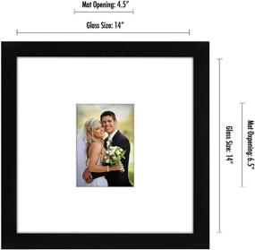 img 3 attached to Stylish Americanflat 14x14 Black Wedding Signature Picture Frame: Showcase Your Cherished 5x7 Photo with Polished Glass