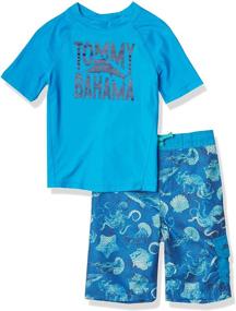 img 4 attached to Boys' Swimwear: Tommy Bahama Rashguard Trunks Swimsuit in Swim Apparel