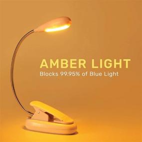 img 2 attached to 🌙 Blue Blocking Book Light: Eye-Friendly Amber Night Light for Quality Sleep and Reading. Clip On, Simulates Sunset Indoors. Rechargeable with Dual Brightness