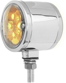 img 4 attached to Grand General 78552 Amber Double Faced 16 LED Light With Chrome Die Cast Housing And Clear Lens