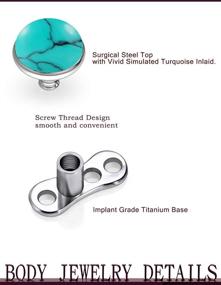 img 2 attached to Jenxnjsjo Piercing Titanium Microdermals Turquoise