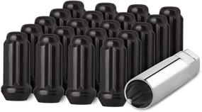 img 4 attached to 🔩 DPAccessories 20 Black 1/2-20 Closed End Duplex XL Spline Lug Nuts for Aftermarket Wheels - D5142P-2305/20