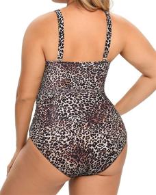 img 1 attached to Daci Women's Plus Size One Piece Swimsuits - High Waisted Tummy Control Swimwear with Cutout Open Back Monokini