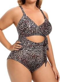 img 2 attached to Daci Women's Plus Size One Piece Swimsuits - High Waisted Tummy Control Swimwear with Cutout Open Back Monokini