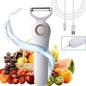 img 2 attached to 🥔 Effortless Electric Potato Peeler: 3-in-1 Handheld Fruit & Vegetable Peeler, USB Rechargeable - Perfect for Apples, Potatoes, Carrots, Cucumbers