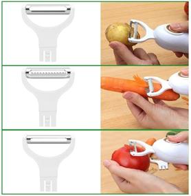 img 3 attached to 🥔 Effortless Electric Potato Peeler: 3-in-1 Handheld Fruit & Vegetable Peeler, USB Rechargeable - Perfect for Apples, Potatoes, Carrots, Cucumbers