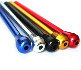 img 1 attached to 5 Pack of Long Premium Metal Nasal Snuff Straw Sniffer Tubes: Anodized Aluminum, Assorted Colors