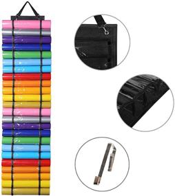 img 3 attached to AROUY Vinyl Storage Organizer - Wall Mount/Over The Door Vinyl Roll Holder, Craft Vinyl Storage Rack, Hanging Organizer with 48 Roll Compartments (Black)