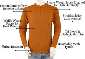 img 3 attached to 👕 Styllion Men's Henley Thermal Shirts: Top-quality Men's Clothing for Ultimate Comfort