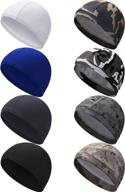 🚴 satinior 8 pieces cycling beanie caps helmet liner hats - sweat-wicking hats for men & women - high-quality sports supplies logo