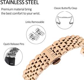 img 1 attached to Chofit Metal Bracelet for Fitbit Inspire/Inspire HR/Inspire 2 Bands - Stainless Steel Replacement Strap Bangle Bracelet Wristband for Women (Rose Gold)