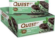 🍫 quest nutrition mint chocolate chunk protein bar: high protein, low carb, gluten free, keto friendly - 12 count pack logo