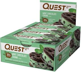 img 3 attached to 🍫 Quest Nutrition Mint Chocolate Chunk Protein Bar: High Protein, Low Carb, Gluten Free, Keto Friendly - 12 Count Pack