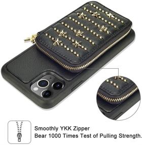 img 1 attached to ZVEdeng iPhone 11 Pro Max Crossbody Wallet Case with Card Holder and Star Design - Black