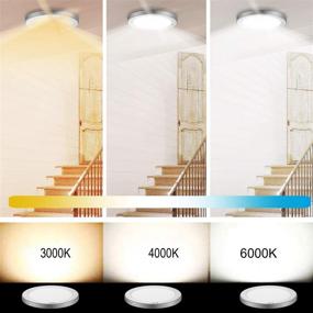 img 3 attached to 🔆 Lineway Motion Sensor Ceiling Light with Adjustable Color Temperature (3000K/4000K/6000K), 15W 1500lm LED Flush Mount Light with Timeout (30s/180s) for Closet, Room, Pantry, Porch, Stair, Laundry