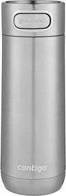 img 4 attached to Luxe AUTOSEAL Travel Mug by Contigo, 16 oz. 🍵 Stainless Steel, Spill-Proof Coffee Mug with THERMALOCK Double-Wall Insulation, Vacuum-Insulated