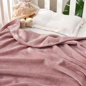 img 1 attached to 👶 Soft Lightweight Fleece Baby Blanket - Exclusivo Mezcla Throw for Boys, Girls, Toddler and Kids, Nursery Bedding, Crib, Security - Pink (40x50 inches)