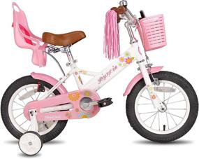 img 3 attached to 🚲 JOYSTAR Little Daisy Kids Bike: 2-7 Years Girls Bike with Training Wheels, Handbrake, Basket, and Streamers - Blue Pink White - 12 14 16 Inch Princess Bicycle for Toddlers