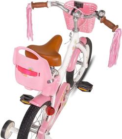 img 2 attached to 🚲 JOYSTAR Little Daisy Kids Bike: 2-7 Years Girls Bike with Training Wheels, Handbrake, Basket, and Streamers - Blue Pink White - 12 14 16 Inch Princess Bicycle for Toddlers