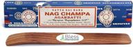 🌿 satya sai baba original incense sticks - hand-rolled for purification, relaxation, yoga, meditation - fine quality with ebook on health, wealth, and riches (nag champa, 15g pack with holder) логотип