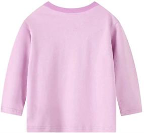 img 2 attached to Adorable Rabbit Elephant Design: 100% Cotton Little Girls 🐰 Top with Long Sleeves - Toddler Kids T-Shirt (Pink, 18M-6T)