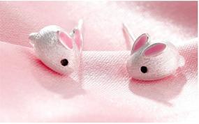 img 1 attached to S925 Sterling Silver Rabbit Stud Earrings for Women Girls | Hypoallergenic Bunny Jewelry Gift